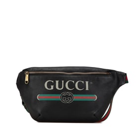 Gucci Grained Calfskin Logo Belt Bag