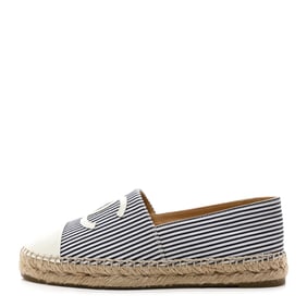 Chanel Canvas Striped Patent CC Espadrilles