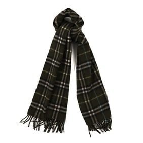 Burberry Cashmere House Check Fringe Scarf