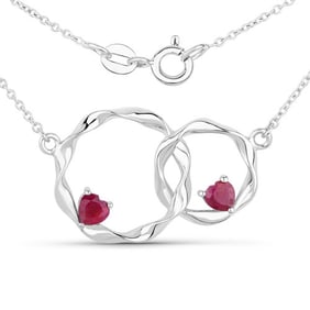 0.70 CT Genuine Ruby 14K White