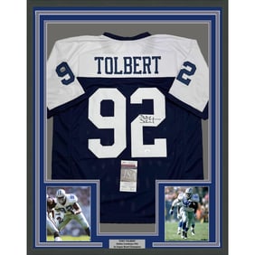 framed autographed/signed tony tolbert 35x39 dallas