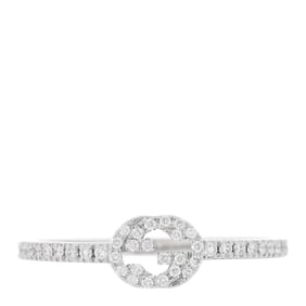 Gucci 18K White Gold Diamond Interlocking
