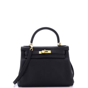 Hermes Kelly Handbag Noir Togo with