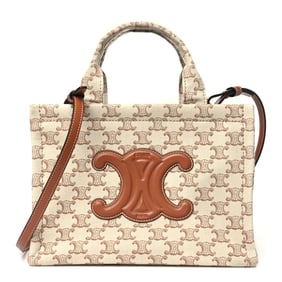 Celine Canvas Calfskin Triomphe Print Small