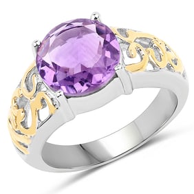3.30 CT Genuine Amethyst 14K White