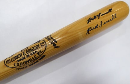 rick ferrell autographed louisville slugger bat