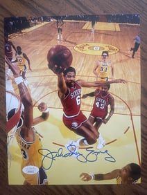 julius erving autograph 8x10 JSA