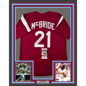 framed autographed/signed bake mcbride 33x42 retro