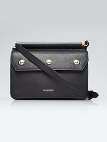Burberry Black Leather Baby Title Crossbody