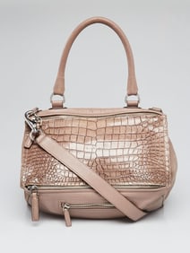 Givenchy Taupe Crocodile Stamped and Suede