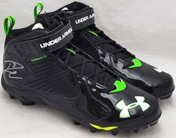 russell wilson autographed under armor cleats