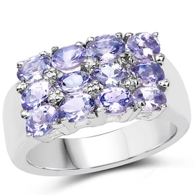 2.07 CT Genuine Tanzanite and White