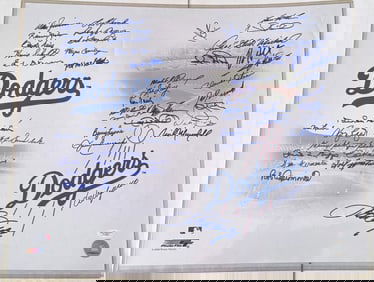 la & brooklyn dodgers multi signed