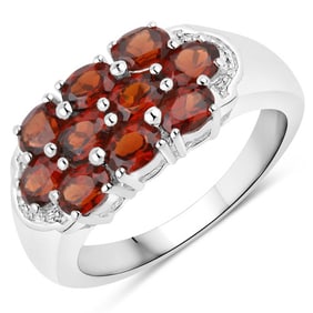 2.00 CT Genuine Garnet 14K White