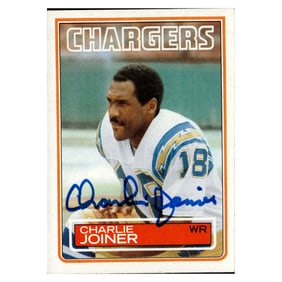 charlie joiner los angeles chargers autographed