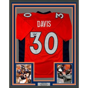 framed autographed/signed terrell davis 33x42 denver