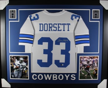 tony dorsett autographed/signed pro style white