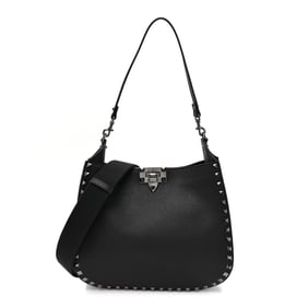 Valentino Garavani Pebbled Calfskin Rockstud Hobo