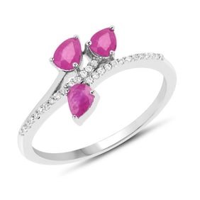 0.68 CT Genuine Ruby and White