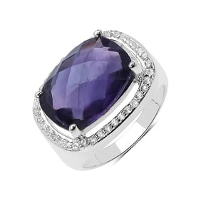 5.41 CT Genuine Amethyst and White