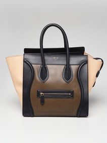 Celine Tri-Color Calfskin Leather Mini Luggage