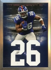 Saquon Barkley signed #26 jersey number