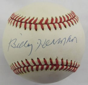 billy herman signed rawlings baseball JSA