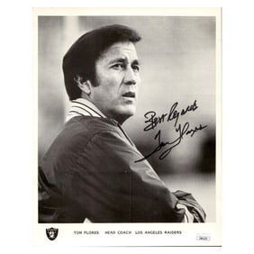 tom flores oakland raiders autographed signed