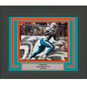 framed autographed/signed tyreek hill miami dolphins