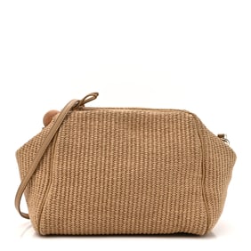 Loro Piana Cotton Raffia Puffy Pouch
