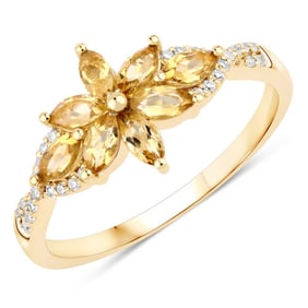 0.64 CT Genuine Citrine And White