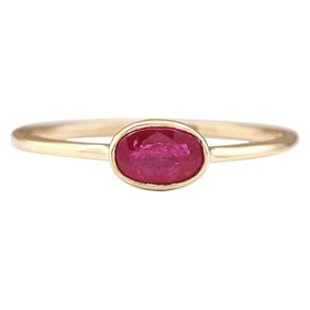 0.60 Carat Natural Ruby 14K Yellow