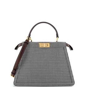 Fendi Peekaboo ISeeU Bag Houndstooth Wool