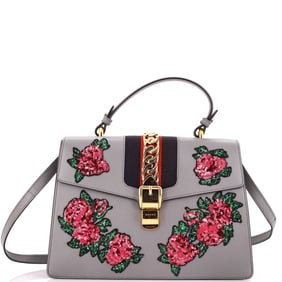 Gucci Sylvie Top Handle Bag Embroidered