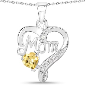 0.49 CT Genuine Citrine and White