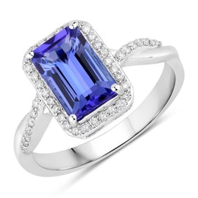 2.10 CT Genuine Tanzanite and White