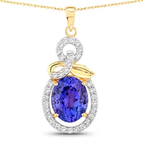 3.91 CT Genuine Tanzanite and White