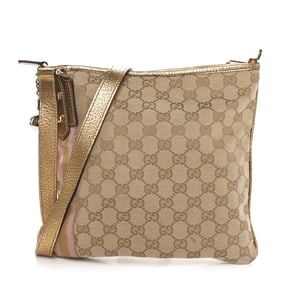 Gucci Monogram Jolicoeur Messenger Bag Gold