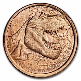 1 oz Copper Round - Tyrannosaurus