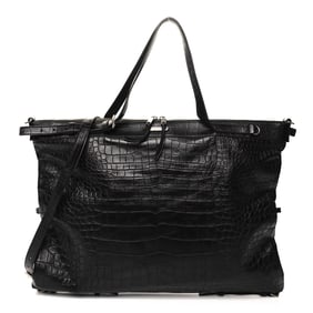 Saint Laurent Calfskin Crocodile Embossed Large