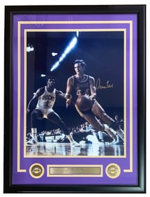 jerry west signed framed 16x20 los