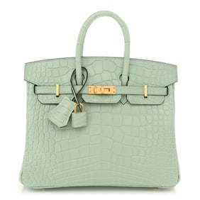Hermes Matte Alligator Birkin 25 Vert
