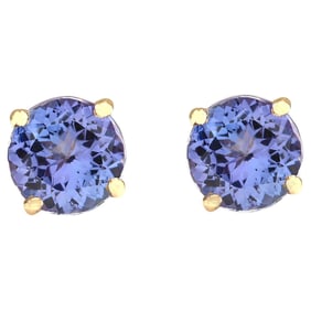 Exquisite Natural Tanzanite Earrings In 18K