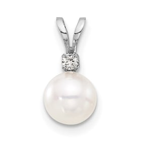 14K White Gold White Akoya Pearl