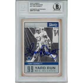 tony dorsett autographed 2016 classics 10