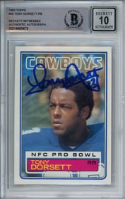 tony dorsett autographed 1983 topps #46