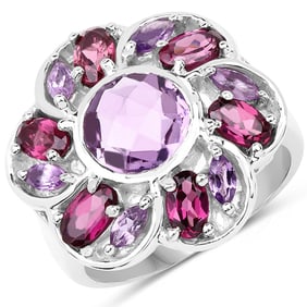 3.52 CT Genuine Amethyst & Rhodolite
