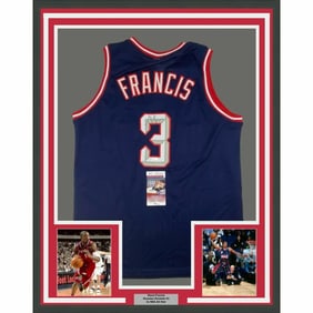 FRAMED Autographed/Signed STEVE FRANCIS 33x42 Houston