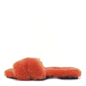 Hermes Woolskin Oran Sandals 36 Orange