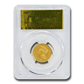 1867 $3 Gold Princess PR-64 DCAM
